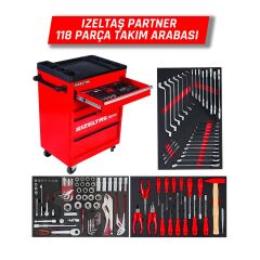 İzeltaş Partner 118 Parça 5 Çekmeceli Dolu Takım Arabası