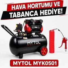 Mytol MYK0501 50 LT 8 Bar 1.5 HP Sesli Yüksek Hızlı Yağsız Hava Kompresörü