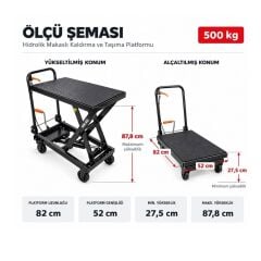 Nt Tools NPL-91000 Hidrolik Makaslı Yük Kaldırma ve Taşıma Platformu 500 kg