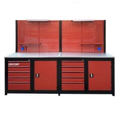 Grayzer 2.5 Metre 10 Çekmeceli 2 Dolaplı Takım Tezgahı