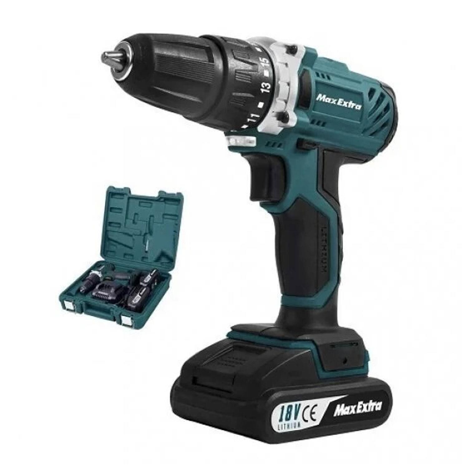 Max Extra Profesyonel Çift Akülü Darbeli Matkap 18V