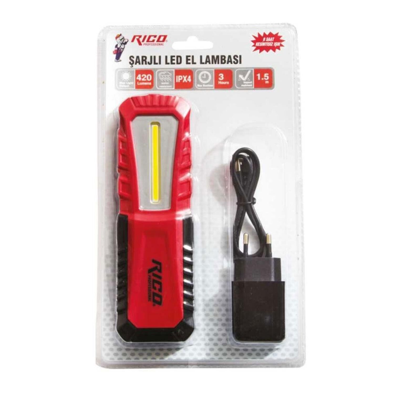 013-RC0038 Şarjlı LED El Lambası 420 Lümen