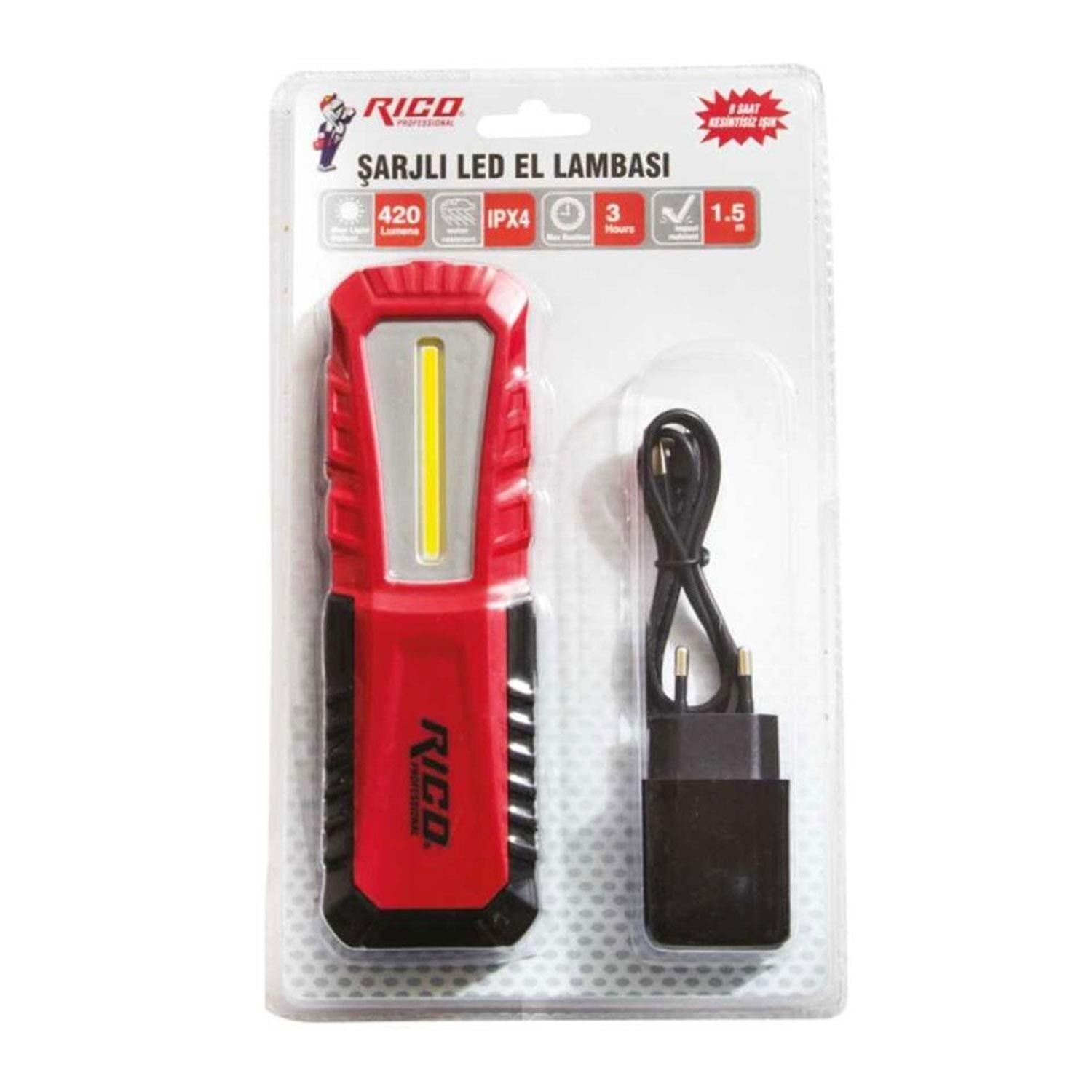 013-RC0038 Şarjlı LED El Lambası 420 Lümen