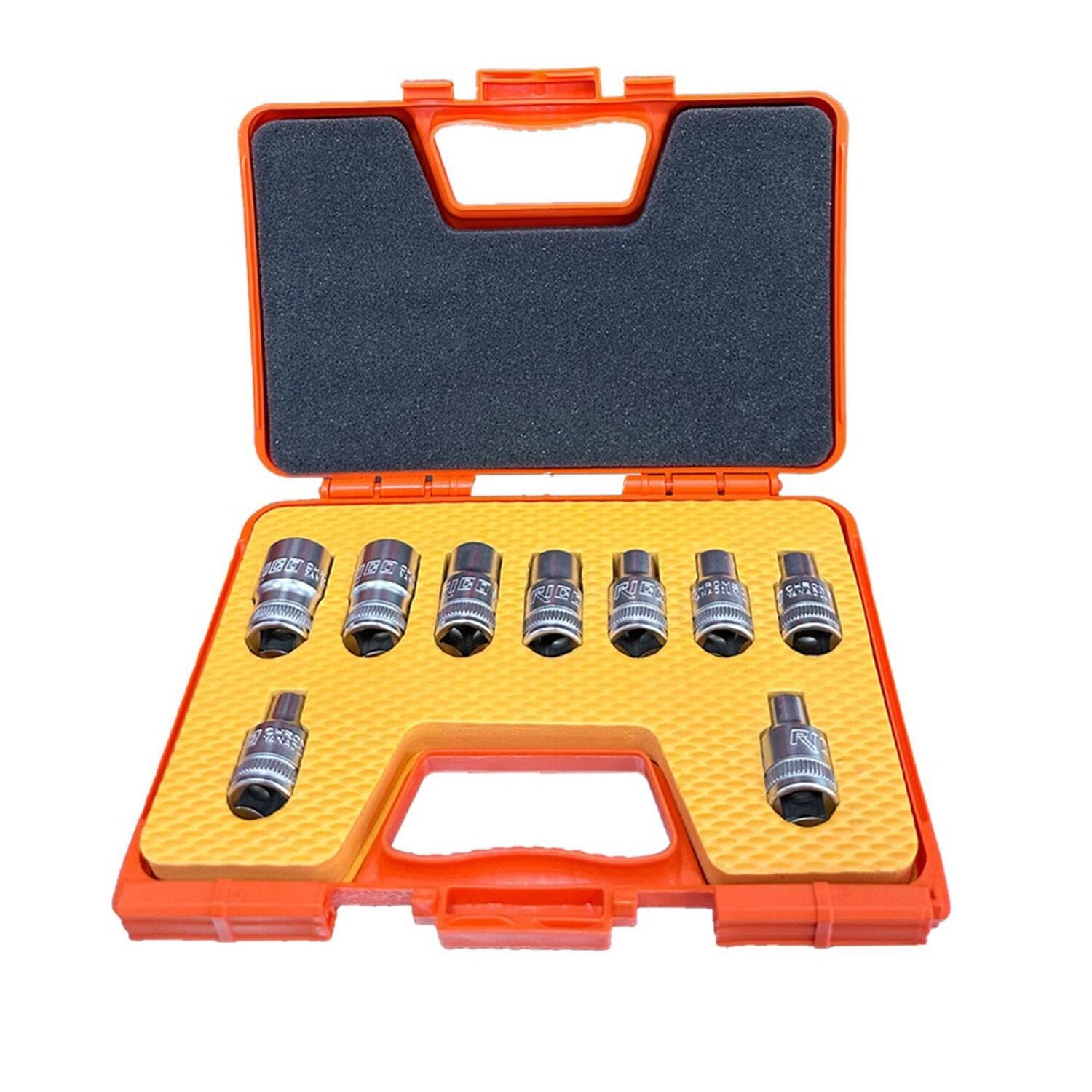 007-RC9010 Rico 9 Parça 1/2 Torx Lokma Seti Takımı E Dişi Kısa