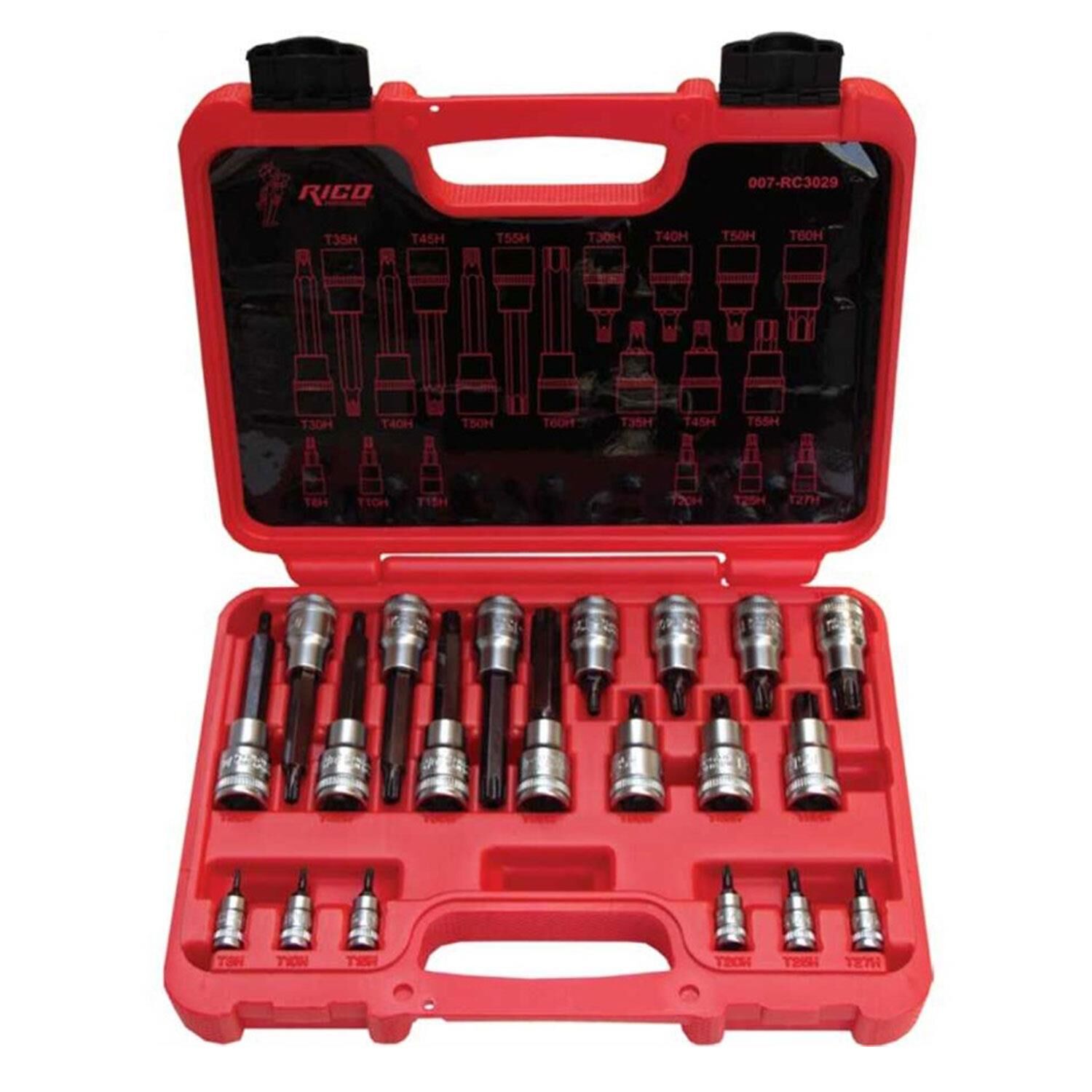 007-RC3029 Rico 20 Parça 1/4-1/2 Delikli Torx Lokma Seti
