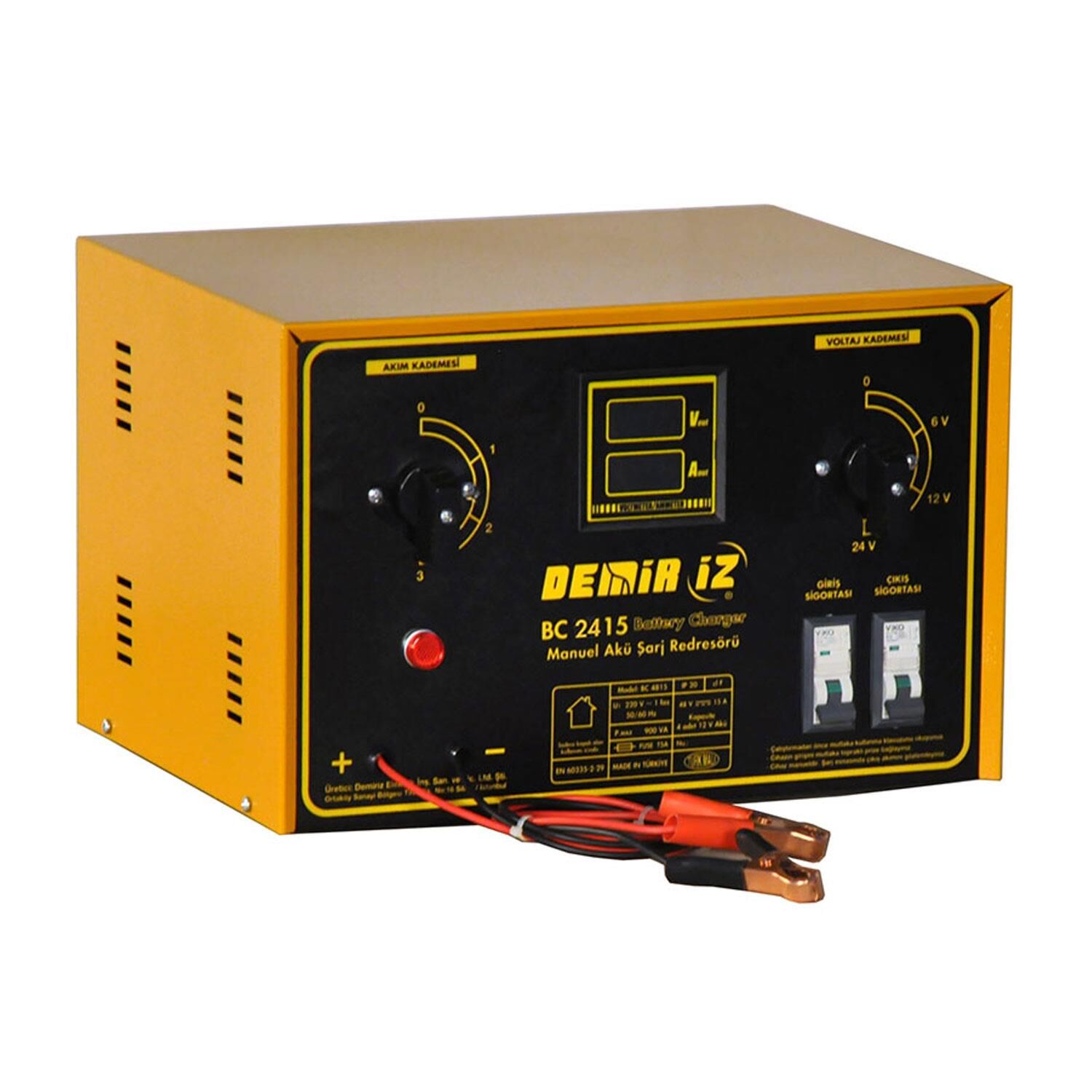 BC2415 Demiriz Manuel Akü Şarj Redresörü 15V (Dijital Volt+Akım Göstergeli)
