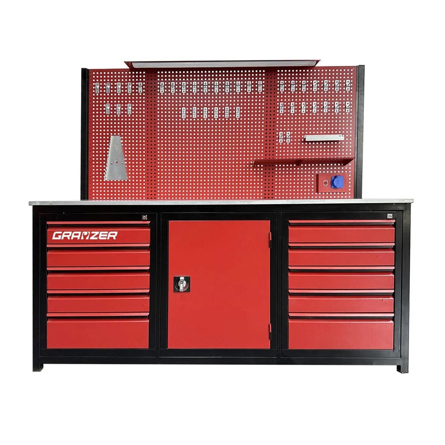 Grayzer 2 Metre 10 Çekmeceli Dolaplı Takım Tezgahı