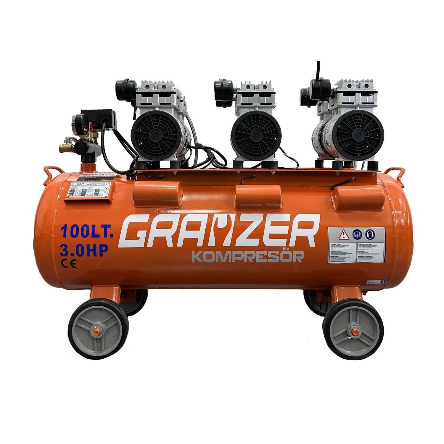 Grayzer 100 LT Sessiz ve Yağsız Hava Kompresörü