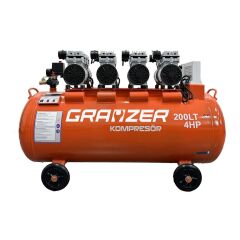 Grayzer 200 LT Sessiz ve Yağsız Hava Kompresörü 4 Kafa