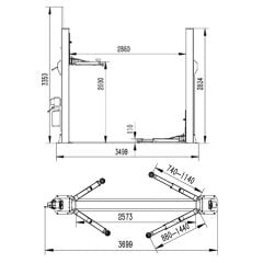Grayzer 4 Ton Yarı Otomatik Hidrolik Lift