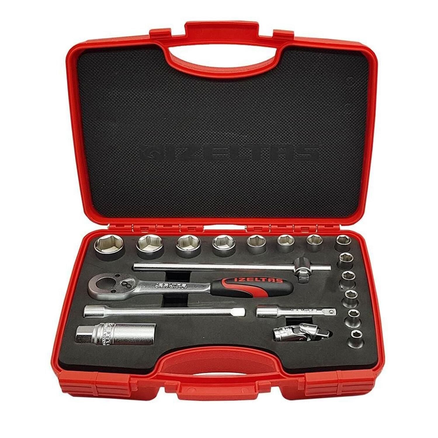 İzeltaş 1110006019 3/8 Altı Köşe Lokma Takımı 19 Parça