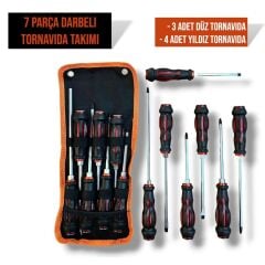 Grayzer 7 Parça Darbeli Tornavida Takımı
