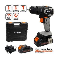 Max Extra MX1830 Çift Akü Kömürsüz Darbeli Matkap 20V 1.5Ah