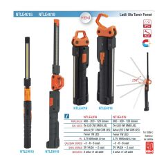 NT Tools NTLE4019 Ledli Tamirci Feneri Çift Taraflı 600 + 300 Lümen