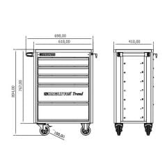 İzeltaş Trend Serisi 93 Parça 5 Çekmeceli Dolu Takım Dolabı