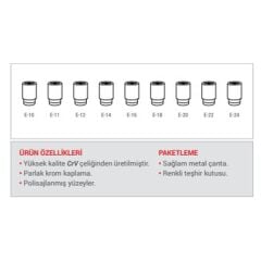 DHT D02128309 1/2 Star Torx Lokma Takımı 9 Parça