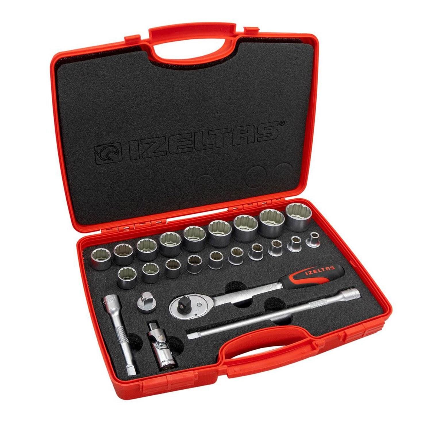 İzeltaş 1114006024 1/2 Oniki Köşe Lokma Anahtar Takımı 24 Parça