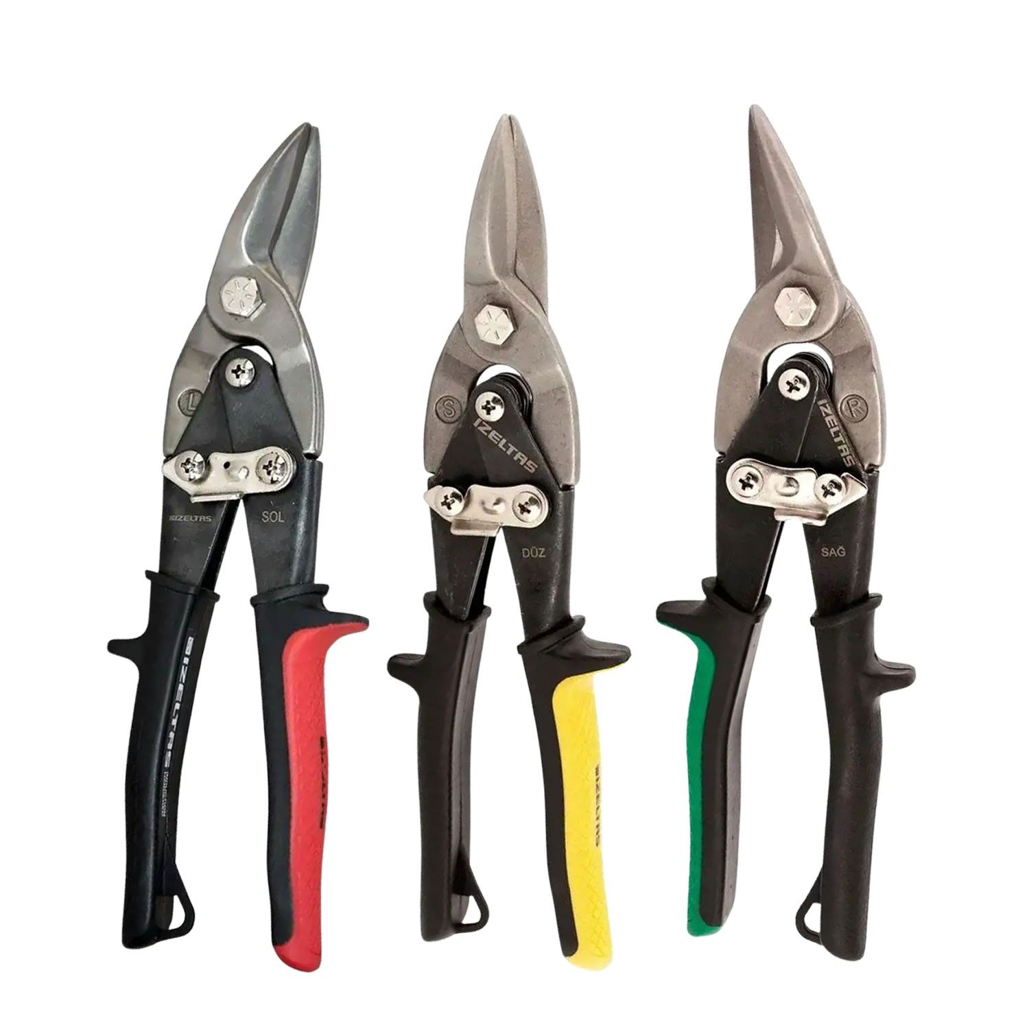 İzeltaş 6208000240 Alüminyum ve Sac Kesme Makas Seti 3 Parça