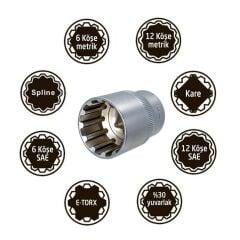 Grayzer GRA-19SP 12 Köşe Lokma Anahtar Takımı 19 Parça