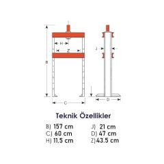 Grayzer 20 Ton Hidrolik Pres