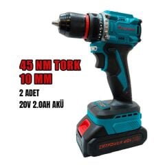 Catpower 1515 Çift Akülü Vidalama Makinesi - Kömürsüz Motorlu 20V 2.0Ah Li-ion