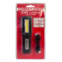 Grayzer GL-240 Çalışma Lambası 240 Lümen Mıknatıslı Şarjlı Led Fener