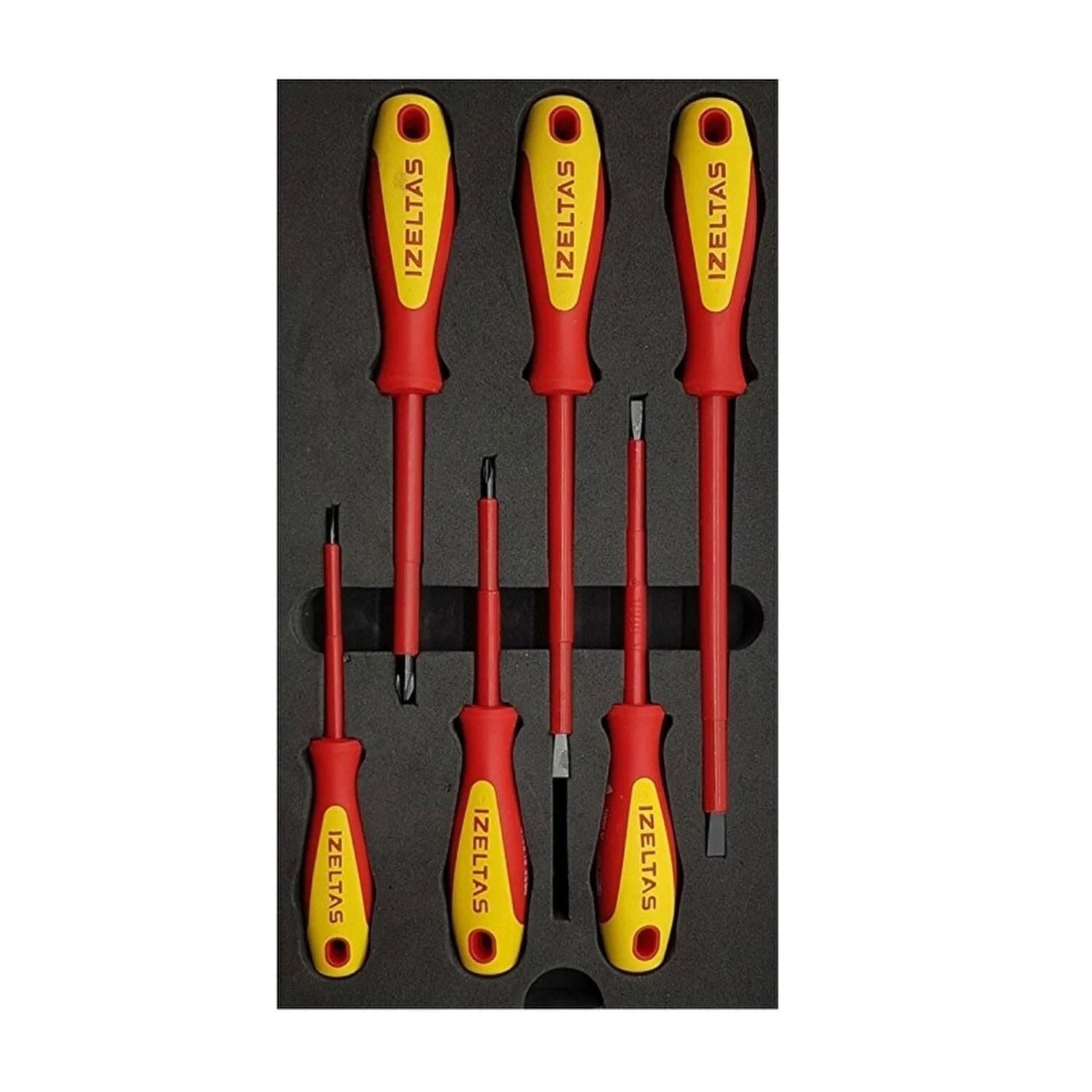 İzeltaş 4140009106 1000V İzoleli Elektrikçi Tornavida Seti (6 Parça)