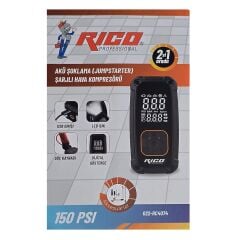 Rico 022-RC4074 Rico Dijital Akü Takviye Cihazı Ve Lastik Şişirme Kompresörü