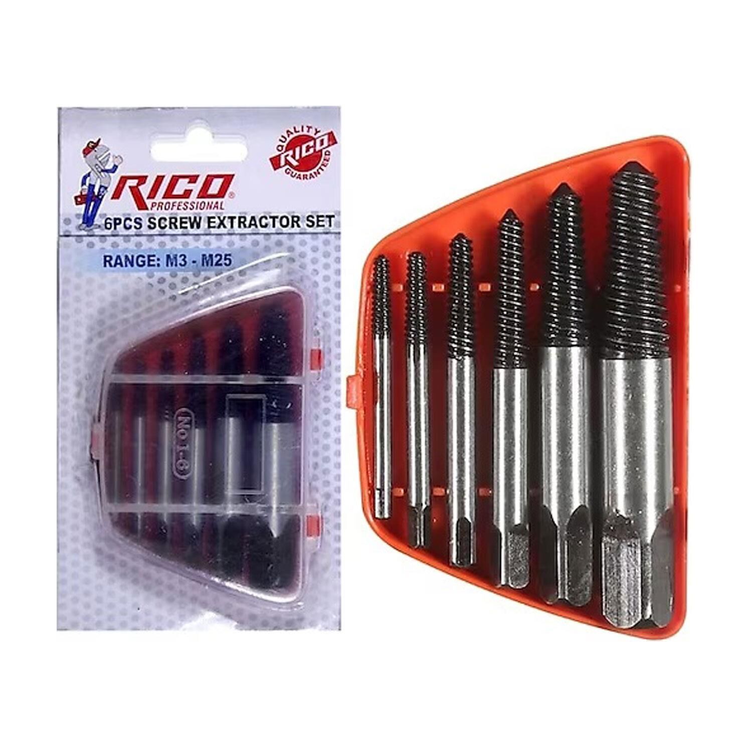 Rico 005-RC3216 Ters Kılavuz Kırılmış Vida Civata Sökme Seti