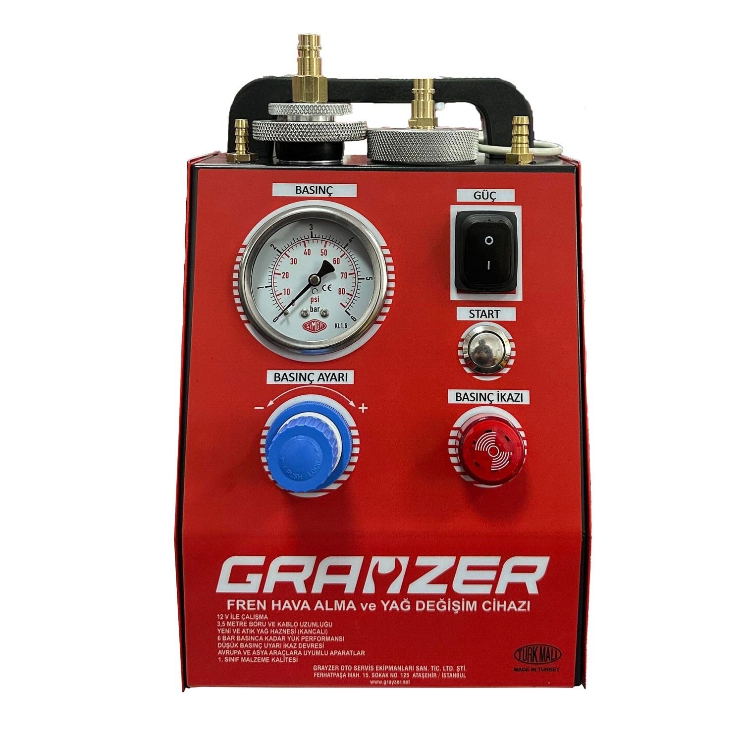 Grayzer FHA-100 Fren Hava Alma Ve Yağ Değişim Cihazı