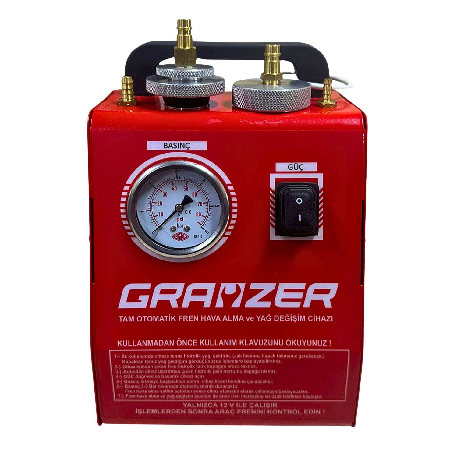 Grayzer FHA-100 Fren Hava Alma Ve Yağ Değişim Cihazı