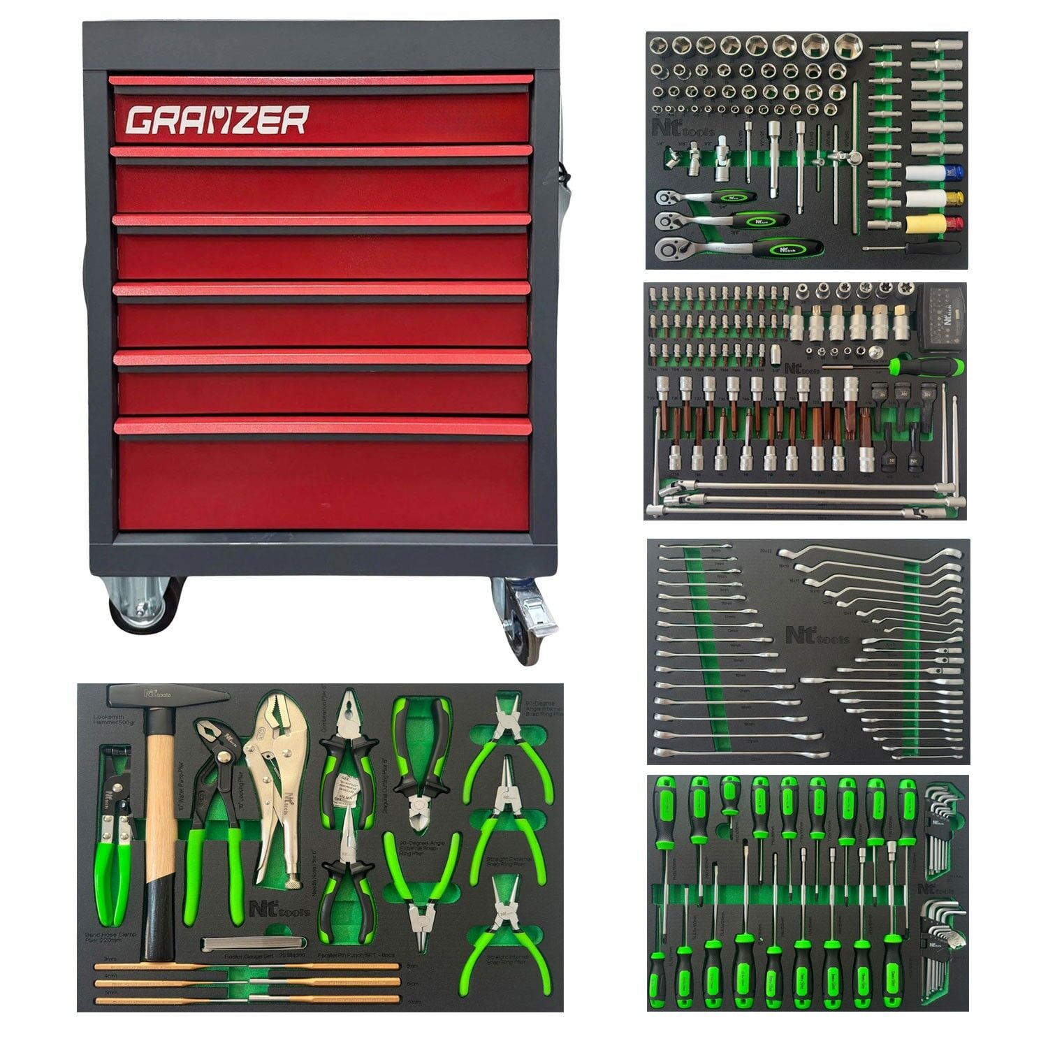 Grayzer NC276 6 Çekmeceli Dolu Takım Arabası 276 Parça (Takımlar Nt Tools)