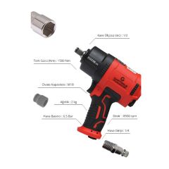 Gap Tools Gp 1201 1/2 Havalı Somun Sökme 1500 Nm