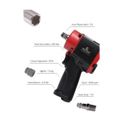 Gap Tools Gpm 1201 1/2 Mini Havalı Somun Sökme 550 Nm
